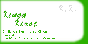 kinga kirst business card